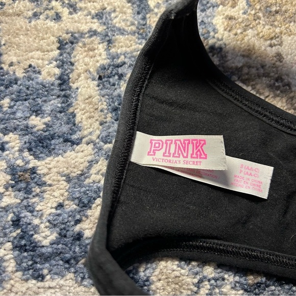 PINK Victorias Secret Black & White Logo Print Sports Bra & Leggings Set Size S - Picture 4 of 16
